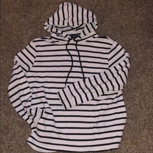 Men’s black & white striped hoodie